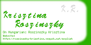 krisztina roszinszky business card